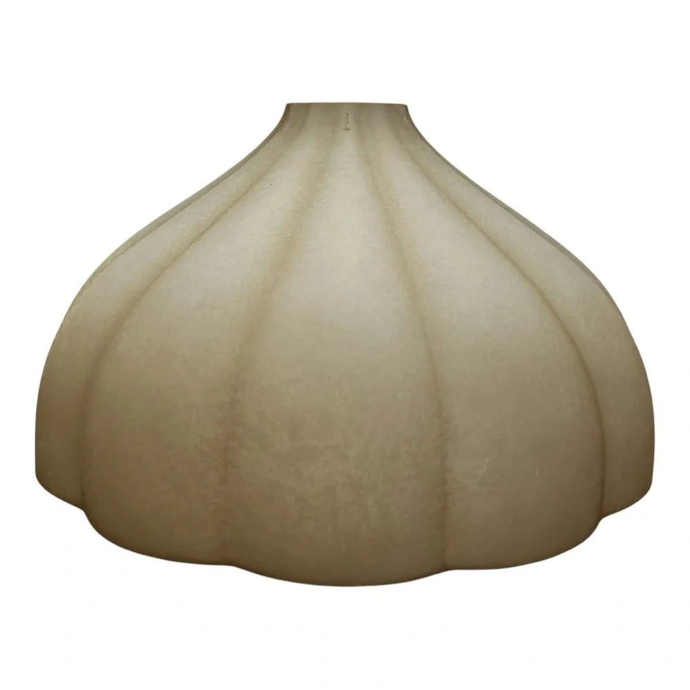 Torchiere Floor Lamp Glass Shade Amber Alabaster Fluted Clam Shape REPLACEMENT